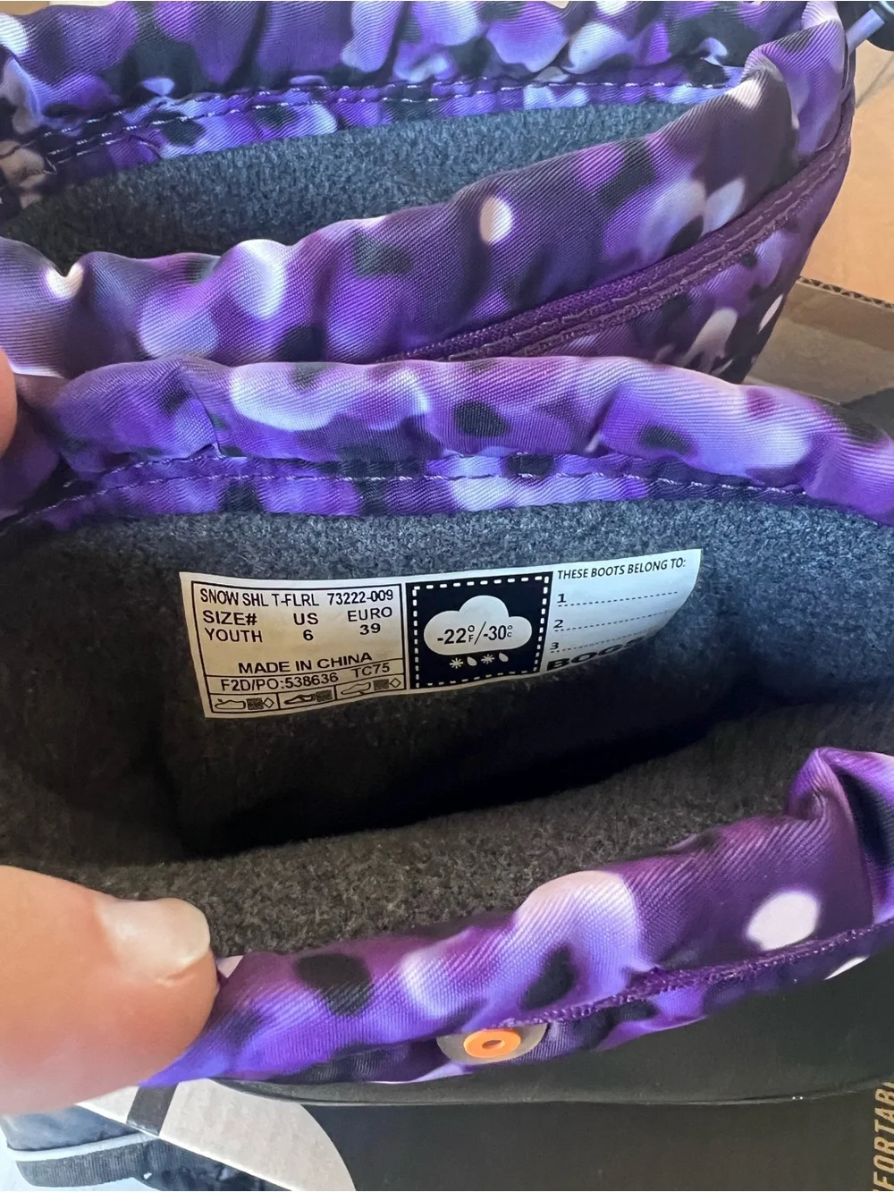 Purple Floral Waterproof BOG Boots